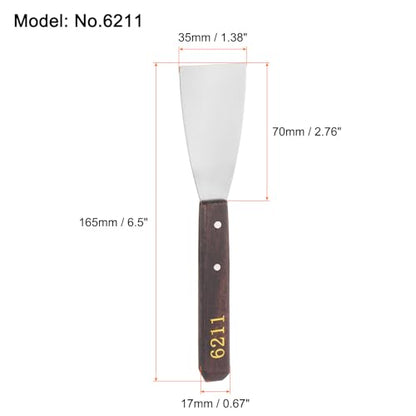 HARFINGTON 2pcs No.6211 Painting Palette Knives Stainless Steel Flat Large Spatula Pallet Knife Metal Scraper with Wood Handle for Oil Acrylic Paint Canvas Color Mixing Spreading