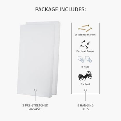1-1/2 (1.5) inch Pack of 2 Stretched Canvas for Painting. 12oz Primed 100% Cotton Canvas Fabric (22 x 28 inch) - size: 22 x 28 inch, style: Pack of 2