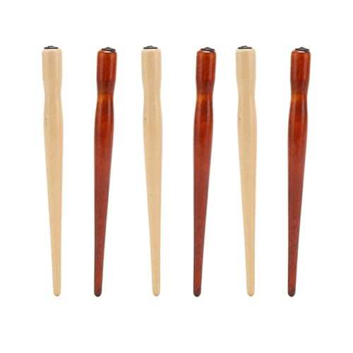 6Pcs Comic Dip Pen Holders Sandalwood Pen Nib Holders Dual Color Handles for Manga Sketching Calligraphy Hand Lettering Artists