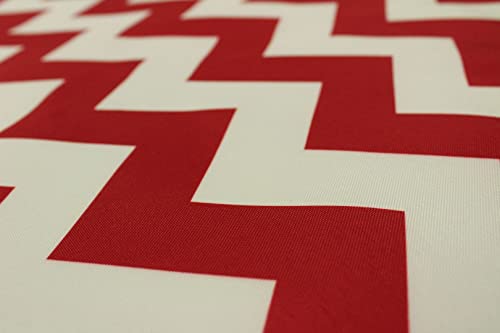 Mybecca Canvas Oxford Fabric Marine Waterproof Outdoor Awning 600 Denier Chevron Pattern Red/White (Cut Separate by Yard for Prime Orders-1 Yard) (60"x36") - color: White/Red