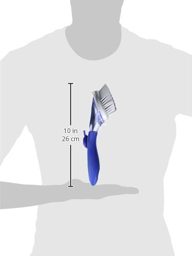 Dawn Refillable Soap Dispensing Dish Scrubbing Brush with Scraper, Dish Wand Scrubber Brush with Soap Dispensing Handle, Blue - size: Pack of 1, style: Fillable Brush