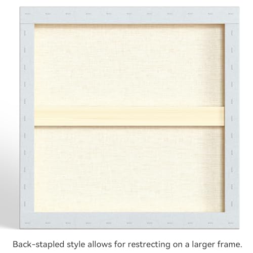 PHOENIX 24x24 Inch 2 Pack Artist Canvas - Large Square Stretched Canvases for Painting - 3/4 Inch Profile, 100% Cotton 11 Oz. Gesso Primed White Blank Professional Canvas Oil & Acrylic Paints - size: 24"x24", style: Traditional