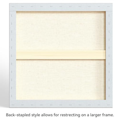 PHOENIX 24x24 Inch 2 Pack Artist Canvas - Large Square Stretched Canvases for Painting - 3/4 Inch Profile, 100% Cotton 11 Oz. Gesso Primed White Blank Professional Canvas Oil & Acrylic Paints - size: 24"x24", style: Traditional