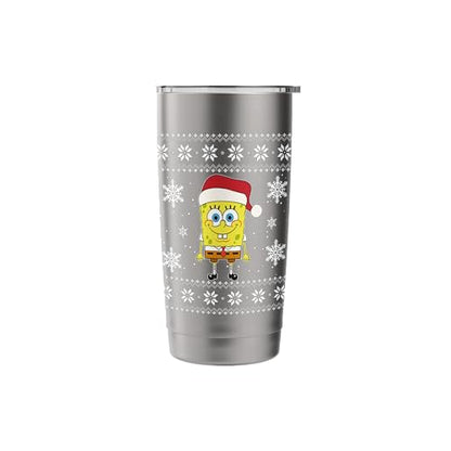 Spongebob SquarePants Holiday Christmas Graphic Stainless Steel Insulated Tumbler - color: Brushed Steel