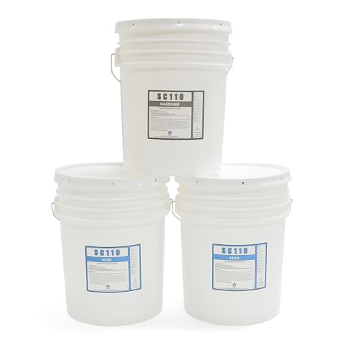 Epoxy Resin Kit with Hardener - Crystal Clear, Self-Leveling, UV-Resistant, Non-Toxic Formula - High Gloss Finish for Table Tops, River Tables, Wood, Art, Crafts, Marine and DIY Projects – 2:1 Ratio - size: 15 Gallon Kit