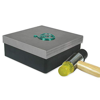 The Beadsmith Rubber Dapping Block, 4 x 4 x 1 inches, Jewelers Tool for Jewelry and Stamping