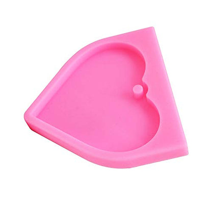 Big Heart Shape Silicone Mold Large Love Heart Keychain Charms Epoxy Resin Molds Casting Molds with Hole for DIY Crafts Making - 2 PCS