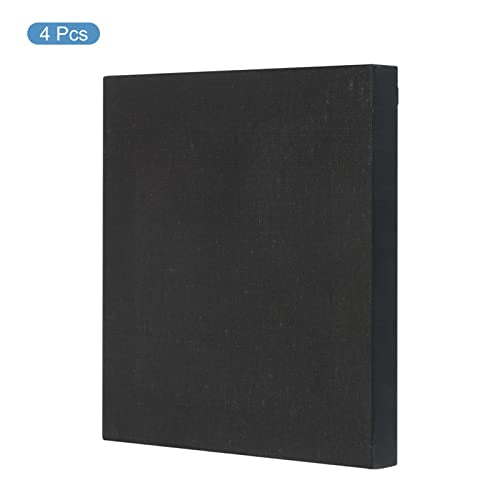 PATIKIL Paint Canvases Panel for Painting, 4 Pack 6x6 Inch Square Wood Frame Stretched Blank Art Board Panels for Acrylic, Oil, Tempera Painting, Black - size: 6x6 Inch
