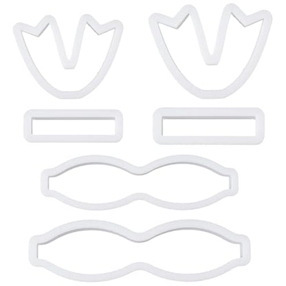SUNNYCLUE 1 Box 6Pcs Bow Clay Cutter Polymer Clay Cutters Molds Cute Conquette Ribbon Bowknot Shaped molds Ceramics Plastic Assorted Size Basic Tools for DIY Creative Crafts Earrings Making Adults