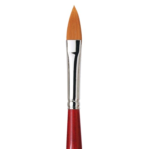da Vinci Watercolor Series 5584 CosmoTop Spin Paint Brush, Pointed Oval Synthetic with Red Handle, Size 12 (5584-12) - size: Size 12, style: Pointed Oval
