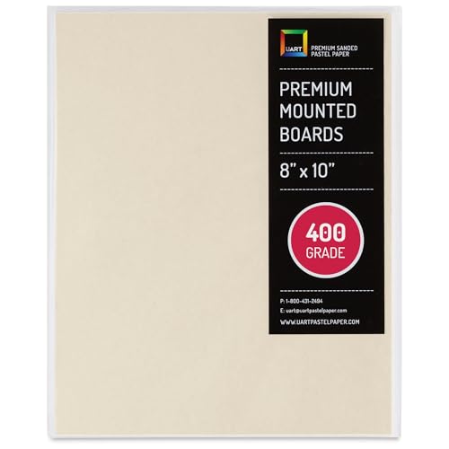 UART Premium Mounted Art Board, Size: 8 x 10, Color: Cream, Grade/Grit: 400 - color: Grade 400, size: 8" x 10"