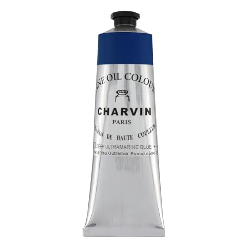 Charvin Professional Artist Quality Oil Paints, Natural Color Themed Hues, Ultramarine Blue Deep 150 ml - color: Ultramarine Blue Deep