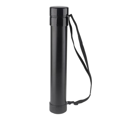 Drawing Storage Tube, Telescopic Plastic Tube, Black, Adjustable 20.3 to 34.1 Inches Length - Waterproof, Extra Thick Design, Ideal for Posters and Artwork Storage