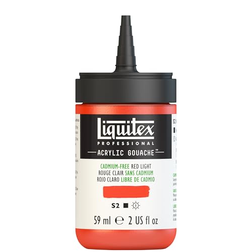 Liquitex Professional Acrylic Gouache, 2-oz (59ml) Bottle, Cadmium-Free Red Light - color: Cadmium-free Red Light