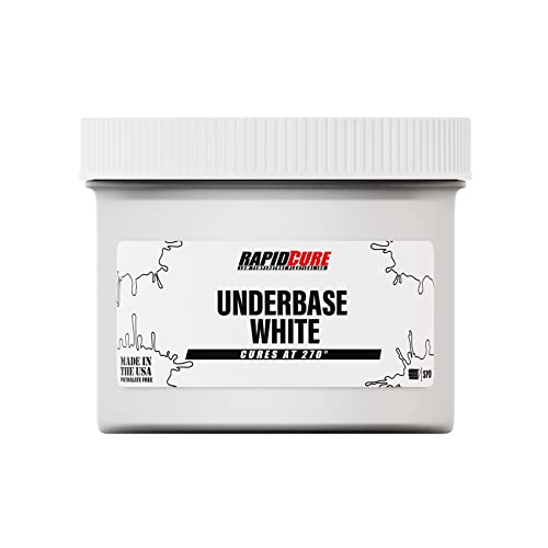 Rapid Cure® Screen Printing Ink Underbase White (8oz.) - Plastisol Ink for Screen Printing, Fast Curing Fabric Paint - Screen Print Direct®, USA Made - color: Underbase White, size: 8 fl oz