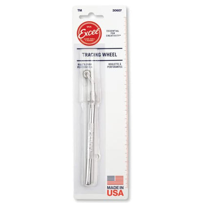 Excel Blades 7/16 inch Pounce Wheel, American Made Serrated Tracing Wheel, Perforator and Embossing Tool - color: Silver