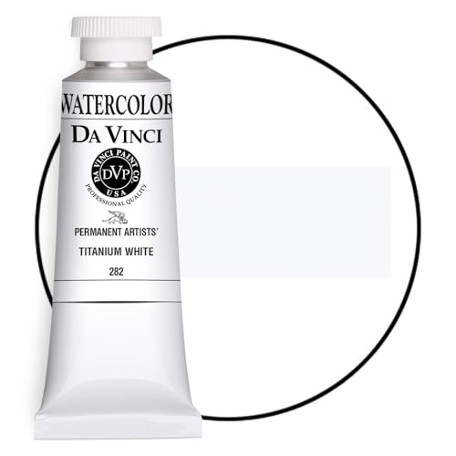 DA VINCI PAINTS Professional Artist Watercolor Paint, Titanium White, 37mL - color: Titanium White, style: 37mL