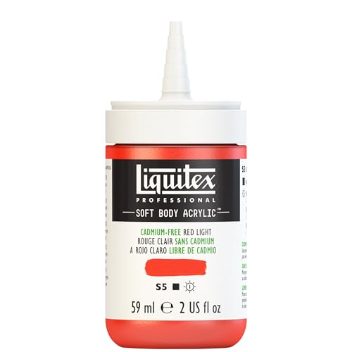 Liquitex Professional Soft Body Acrylic Paint, 59ml (2-oz) Bottle, Cadmium-Free Red Light - color: Cadmium-free Red Light, style: 2-oz Bottle