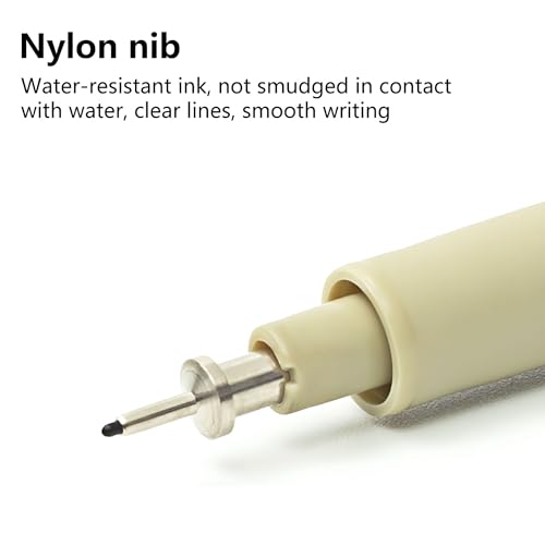 Micro Fineliner Drawing Art Pens: 12 Black Fine Line Waterproof Ink Set Artist Supplies Archival Inking Markers Pigment Liner Point Journaling Sketch Outline Watercolor Technical