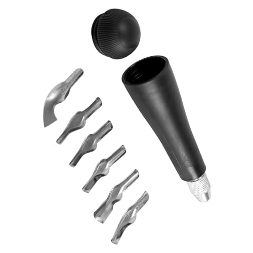 Heavy Duty Professional Woodcut Engraving Tool Set With Multiple Blade Size For Artists And Printmakers Detailed Carving - color: Dark