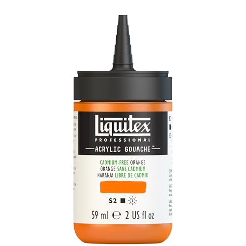 Liquitex Professional Acrylic Gouache, 2-oz (59ml) Bottle, Cadmium-Free Orange - color: Cadmium-free Orange