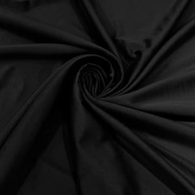 Cotton Spandex Jersey Fabric - 4 Way Stretch - 60" Width Sold by The Yard - Ideal for T-Shirts, Dresses, Athleticwear Apparel (Black, 1 Yard) - color: Black, size: 1 Yard