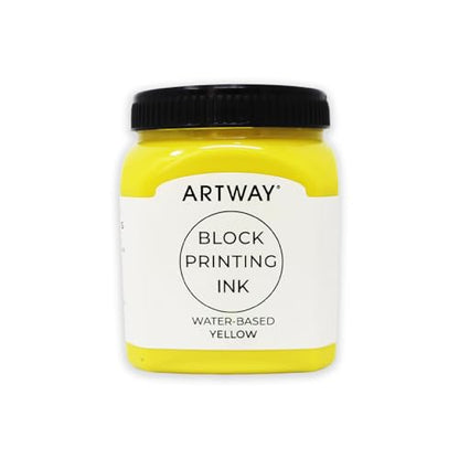 Artway Premium Block Printing Ink - 250ml - Yellow - Ideal for Relief, Block and Lino Printmaking - color: Yellow