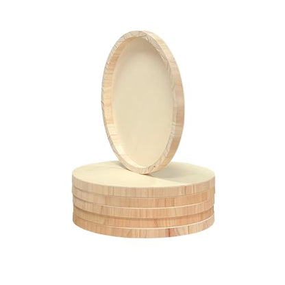 6 Pack 14 Inch Round Wood Canvas Panels Unfinished Wooden Plates Round Wood Cradle Boards for Pouring Arts Painting Crafts - size: 14 in