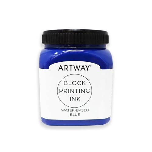 Artway Premium Block Printing Ink - 250ml - Blue - Ideal for Relief, Block and Lino Printmaking - color: Blue