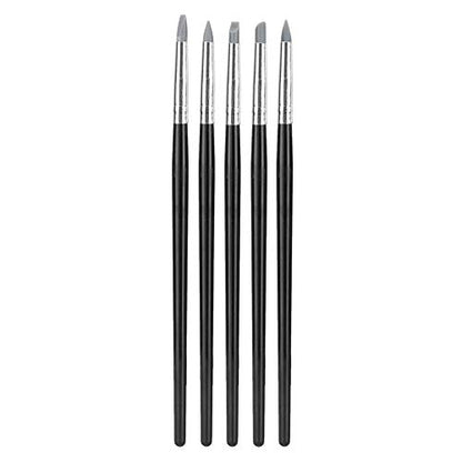 5PCS Clay Sculpting Tool Silicone Clay Tools Silicone Paint Brush Flexible Clay Sculpture Tools Silicon Color Shaper Brushes Color Shapers Brushes for Color Shaping Blending Remove