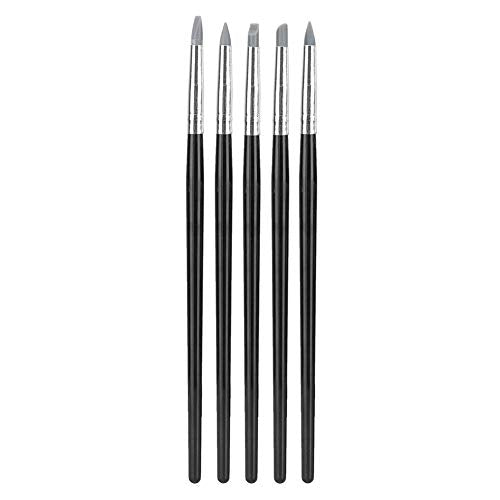 5PCS Clay Sculpting Tool Silicone Clay Tools Silicone Paint Brush Flexible Clay Sculpture Tools Silicon Color Shaper Brushes Color Shapers Brushes for Color Shaping Blending Remove