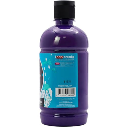 Mont Marte Signature Purple Acrylic Paint, 16.9oz (500ml), Semi-Matte Finish, Suitable for Canvas, Wood, Fabric, Leather, Cardboard, Paper, MDF and Crafts - color: Purple, size: 16.9 Fl Oz (Pack of 1)