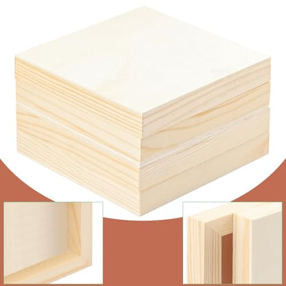 20 Pack 6 x 6 Inch Wood Panels, 6 inch Square Wooden Canvas Boards for Crafts, Painting, and DIY Art Projects - size: 20 Pack 6 x 6 Inch