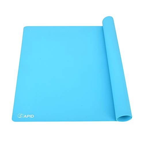 Sapid Extra Large Silicone Sheet for Crafts, Thick Silicone Jewelry Casting Mats, Nonstick Nonslip Silicon Mat for Epoxy Resin, Art Painting, Heat- Resistance Counter Mat (15.7"×23.6", Blue) - color: Blue, size: 23.6"L x 15.7"W