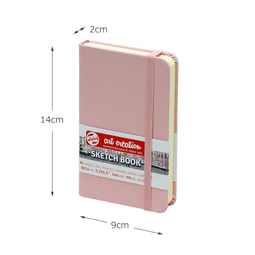 Talens Japan T9314-011M 441726 Royal Art Creation Sketchbook, Drawing Notebook, 3.5 x 5.5 inches (9 x 14 cm), Pastel Pink - color: pastel pink, size: 9×14cm