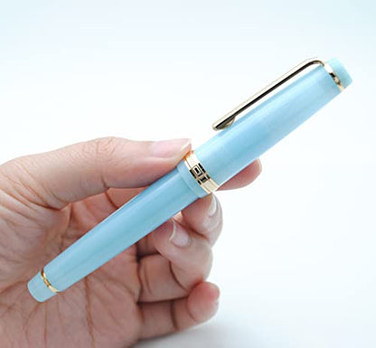JINHAO 82 Fountain Pen with Gold Clip (F Nib 0.5mm, Transparent Sky Blue) - color: Transparent Sky Blue