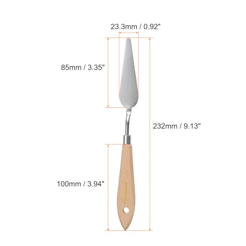 HARFINGTON 4pcs 13# Painting Palette Knife Pointy Stainless Steel Art Spatula Painting Pallet Knives Scrapers Tools with Plastic Handle for Acrylic Oil Canvas Mixing Spreading - size: 85mm x 23.3mm