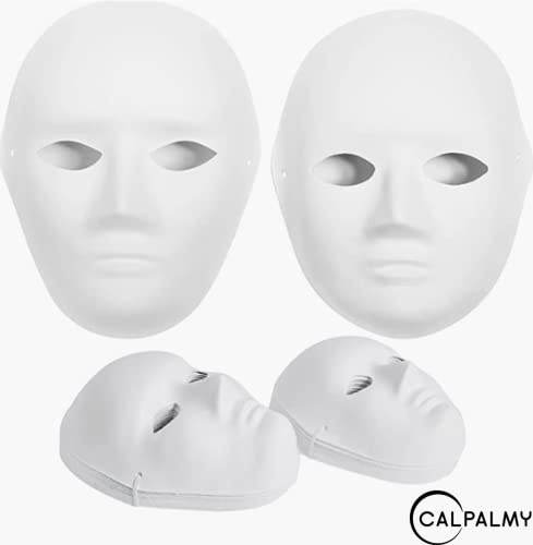 CALPALMY 30 Pack Paper Mache Masks - 2 Sizes for Artistic Projects, Theater, Halloween, Masquerade Parties, Classroom Art - size: 30-Pack(2 Sizes)