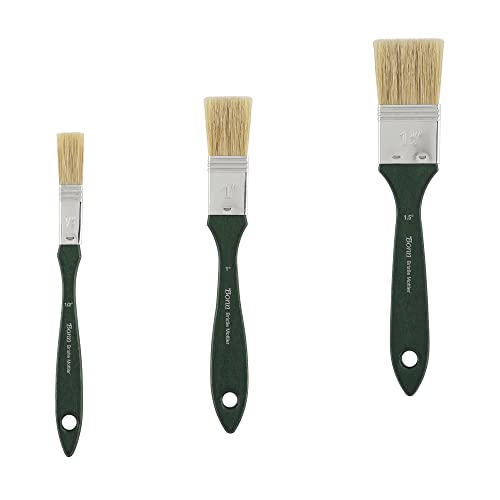 Creative Mark Bonn Bristle Blend Mottler Brush Set - Mottler Synthetic Hair Paint Brush for Large Scale Work, Acrylic or Oil Paint, and Artists - Small Set of 3 (0.5", 1", & 2") - size: Small Set of 3