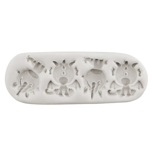 Cat Head Fox Unicorns Bear Silicone Fondant Molds For Cake Decorating Cupcake Topper Candy Chocolate Polymer Clay Gum Paste Set of 4