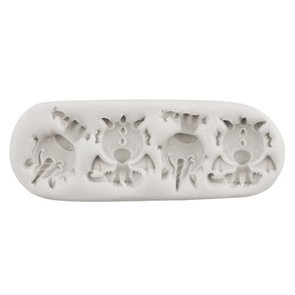 Cat Head Fox Unicorns Bear Silicone Fondant Molds For Cake Decorating Cupcake Topper Candy Chocolate Polymer Clay Gum Paste Set of 4