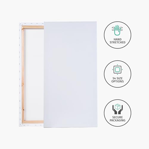 1-1/2 (1.5) inch Pack of 2 Stretched Canvas for Painting. 12oz Primed 100% Cotton Canvas Fabric (22 x 28 inch) - size: 22 x 28 inch, style: Pack of 2