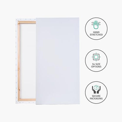 PIXY CANVAS Value Pack of 1 Stretched Canvas 9x18 inch, 1-1/2 (1.5) inch deep for Your Paintings/Artwrok/Wall Art/Wall Decor (Pack of 1 Canvas, 9 x 18 inch, Portrait) - size: 9 x 18 inch, style: Pack of 1