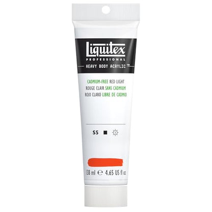 Liquitex Professional Heavy Body Acrylic Paint, 4.65-oz (138ml) Tube, Cadmium Free Red Light - color: Cadmium Free Red Light, style: 4.65-oz Tube