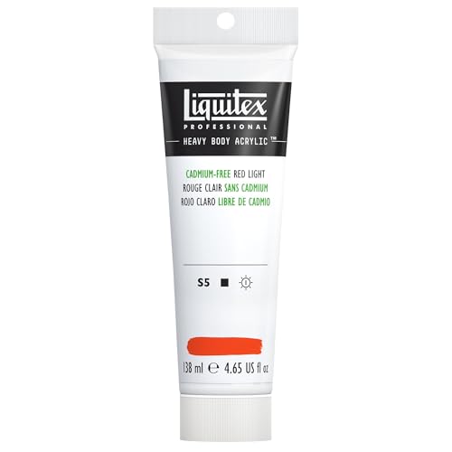 Liquitex Professional Heavy Body Acrylic Paint, 4.65-oz (138ml) Tube, Cadmium Free Red Light - color: Cadmium Free Red Light, style: 4.65-oz Tube