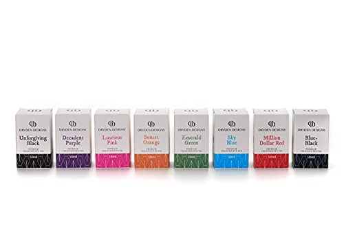 Dryden Designs Ink Bottle for Fountain Pen | Luxury Edition, Smooth Flow, Compact Designed 50ml Million Dollar Red - color: Red [Million Dollar Red] Ink Bottle
