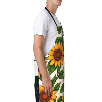 KKdskkds Tribal Boho Geometric Multi-Purpose Adjustable Waterproof Apron With Pocket For Men Women - color: Sunflower