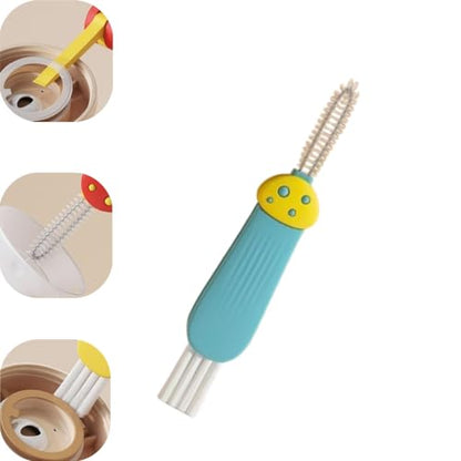 3 in 1 Multifunctional Cup Lid Cleaner, Crevice Cleaning Brush Set for Baby Bottle and Tight Spaces - color: C1