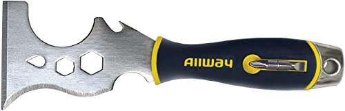 ALLWAY DSXG16 16-in-1 Painter's Multi Tool with 2 Screwdriver Bits | Soft-Grip Handle, Built-in Hammer End - style: 16-in-1
