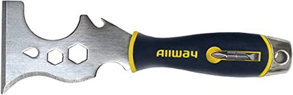 ALLWAY DSXG16 16-in-1 Painter's Multi Tool with 2 Screwdriver Bits | Soft-Grip Handle, Built-in Hammer End - style: 16-in-1